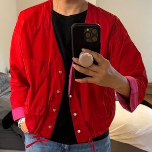 Alembika red + pink light nylon jacket